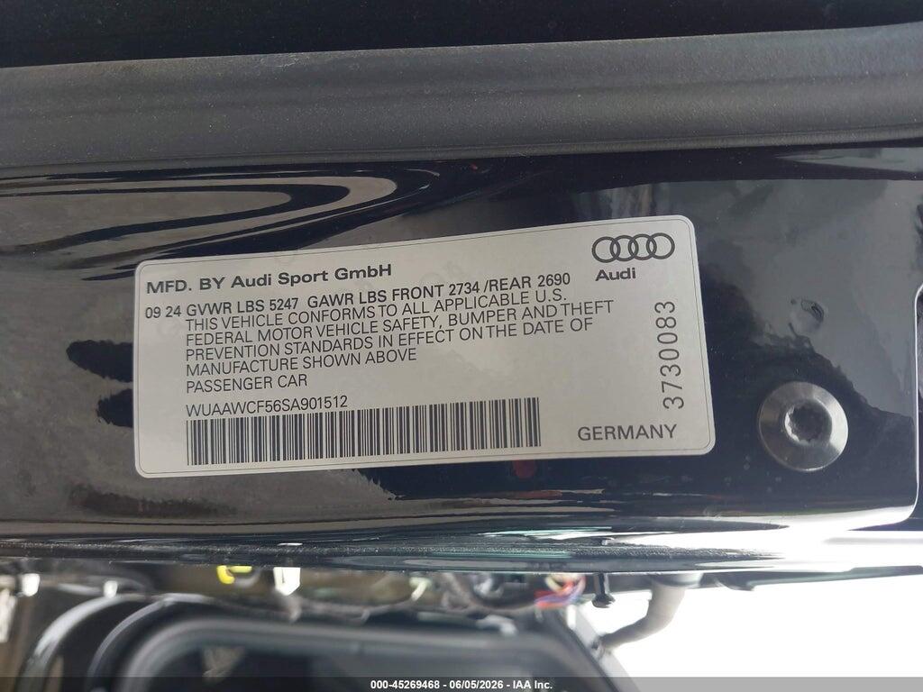 WUAAWCF56SA901512 2025 AUDI RS 5 SPORTBACK photo no. 9