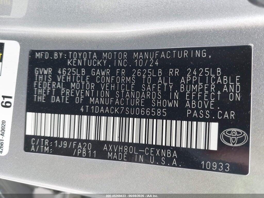4T1DAACK7SU066585 2025 TOYOTA CAMRY photo no. 9