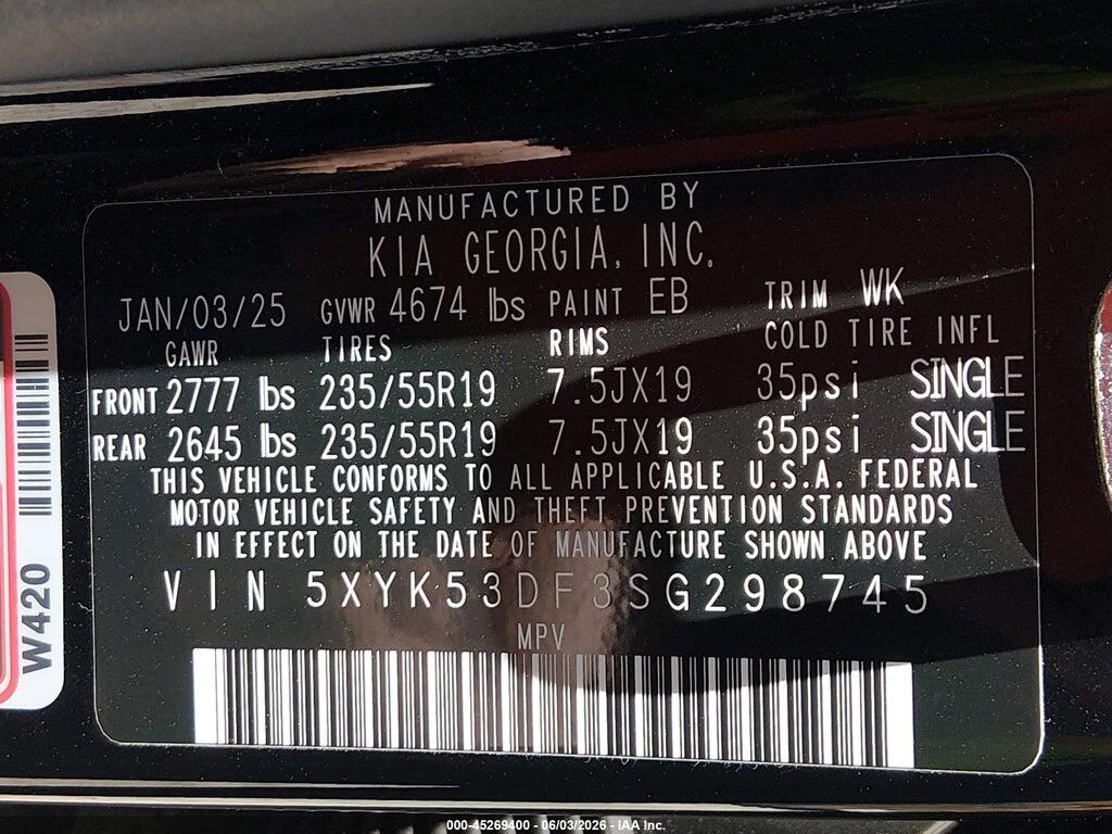 5XYK53DF3SG298745 2025 KIA SPORTAGE photo no. 9