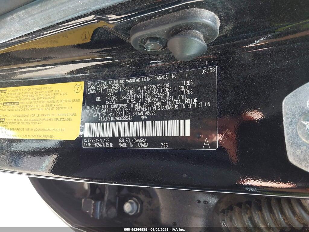 2T2GK31U79C059542 2009 LEXUS RX 350 photo no. 9