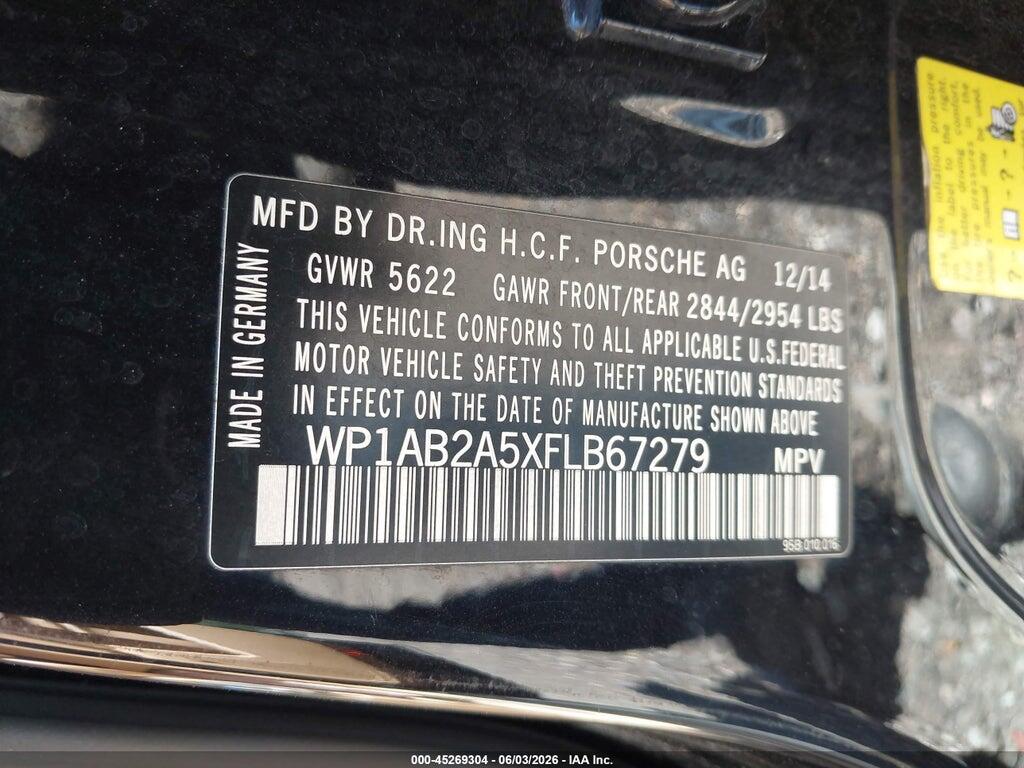 WP1AB2A5XFLB67279 2015 PORSCHE MACAN photo no. 9