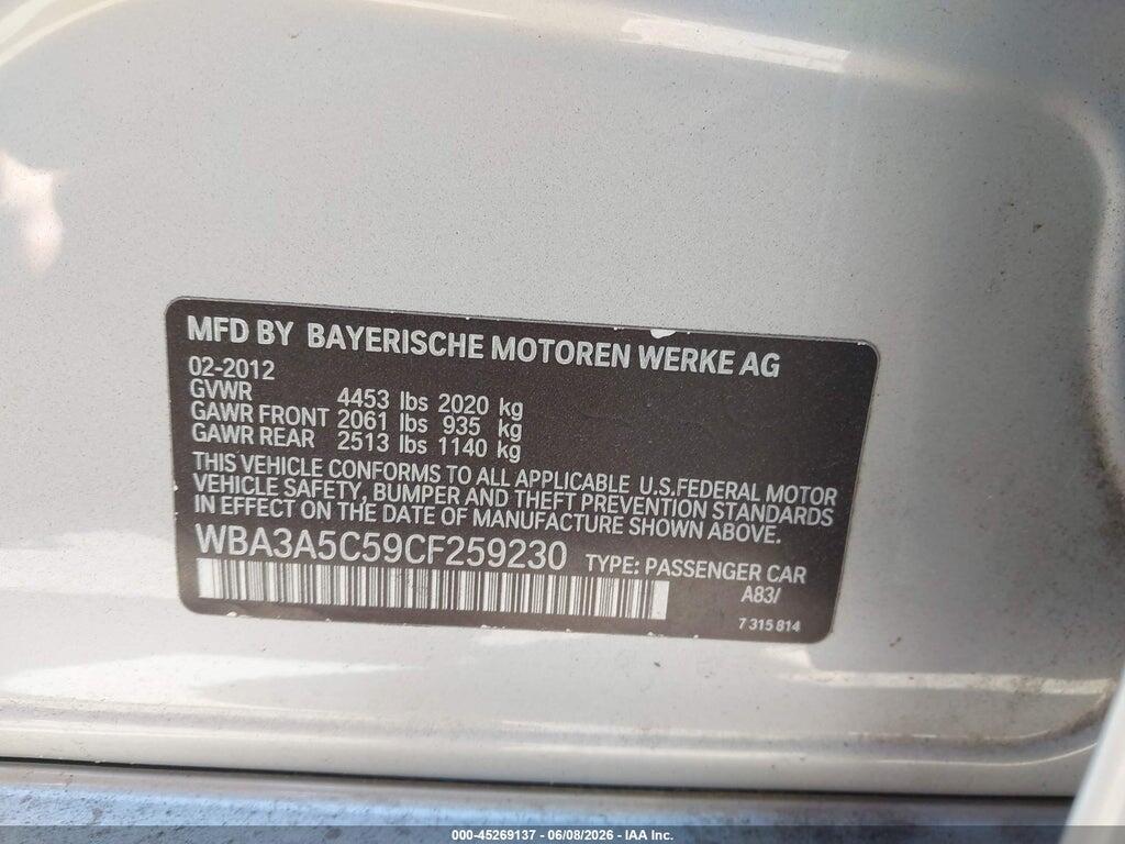 WBA3A5C59CF259230 2012 BMW 328I photo no. 9