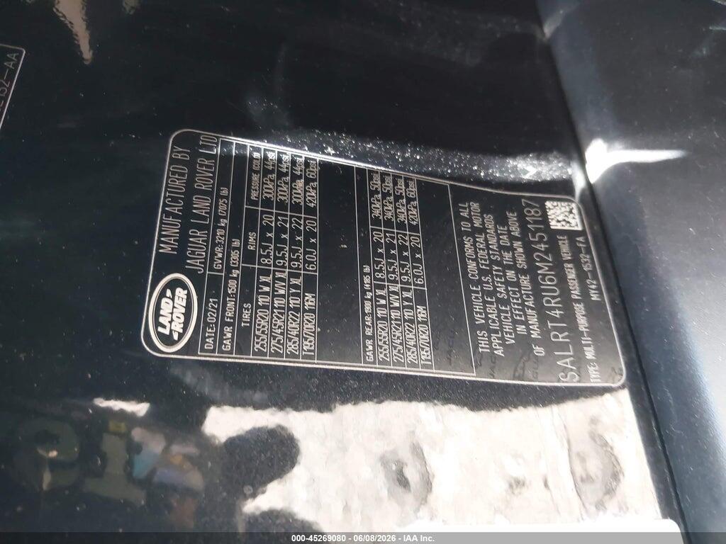 SALRT4RU6M2451187 2021 LAND ROVER DISCOVERY photo no. 9