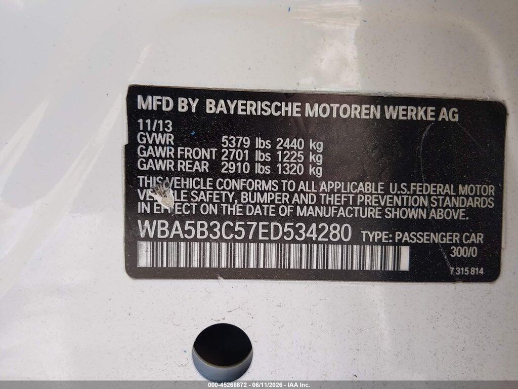 WBA5B3C57ED534280 2014 BMW 535I photo no. 9