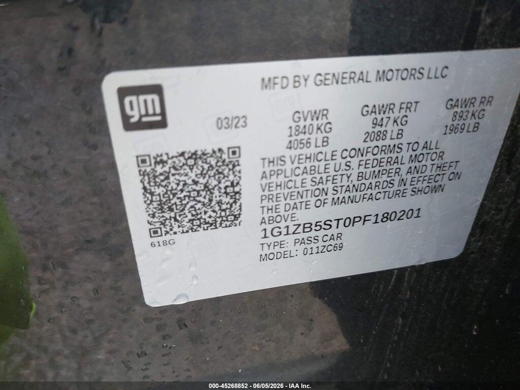 1G1ZB5ST0PF180201 2023 CHEVROLET MALIBU photo no. 9
