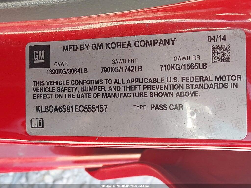 KL8CA6S91EC555157 2014 CHEVROLET SPARK photo no. 9