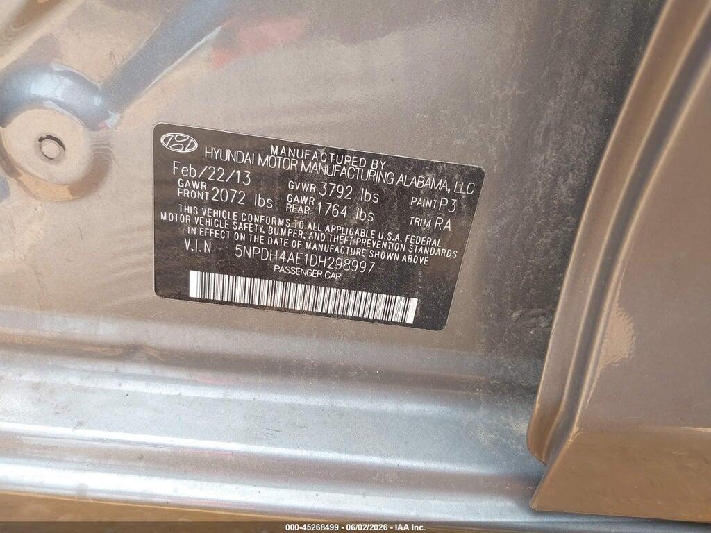 5NPDH4AE1DH298997 2013 HYUNDAI ELANTRA photo no. 9