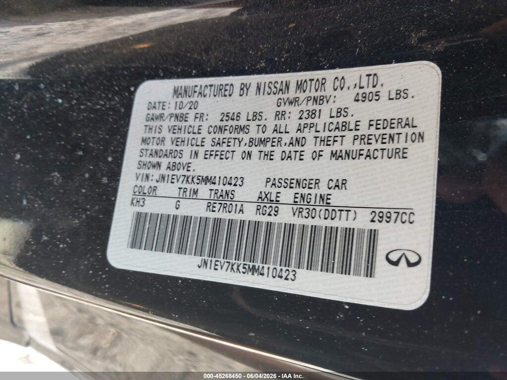 JN1EV7KK5MM410423 2021 INFINITI Q60 photo no. 9