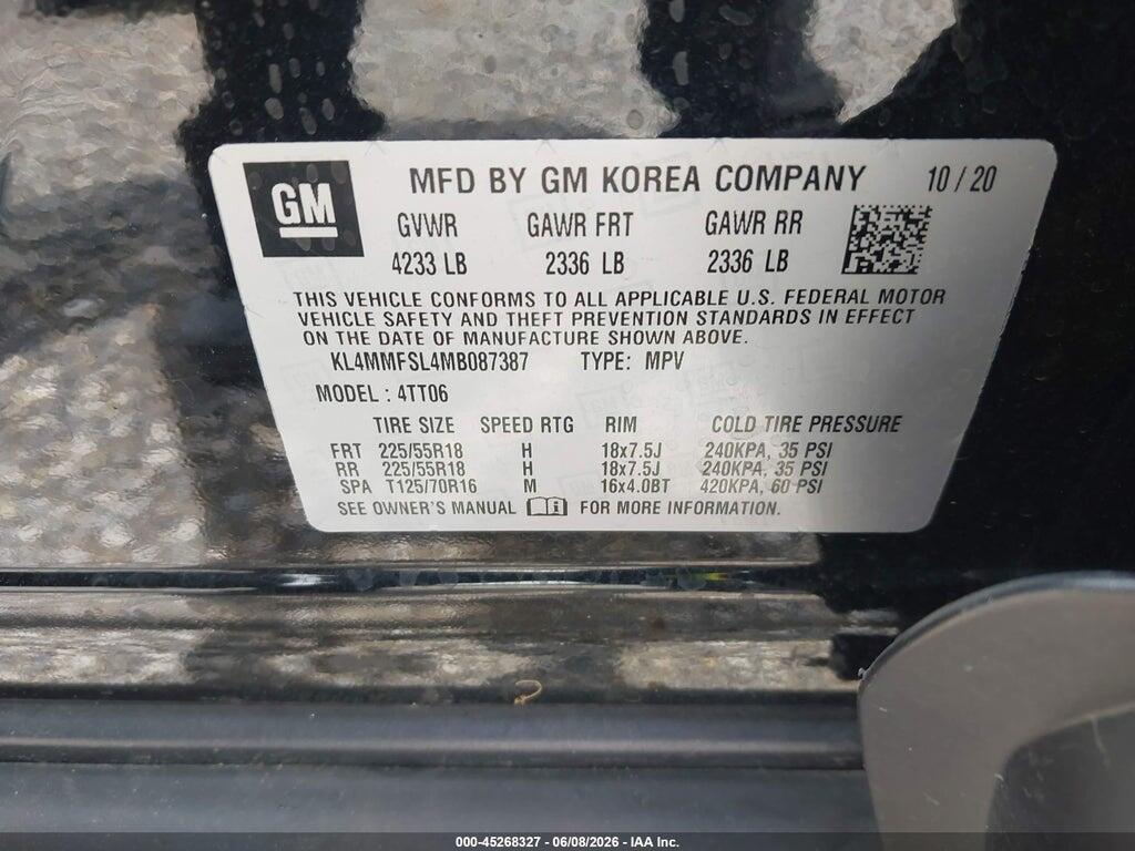 KL4MMFSL4MB087387 2021 BUICK ENCORE GX photo no. 9