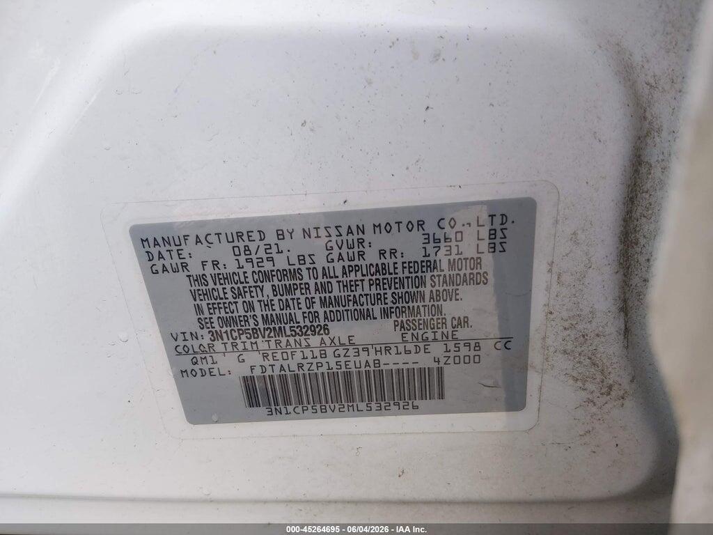 3N1CP5BV2ML532926 2021 NISSAN KICKS photo no. 9