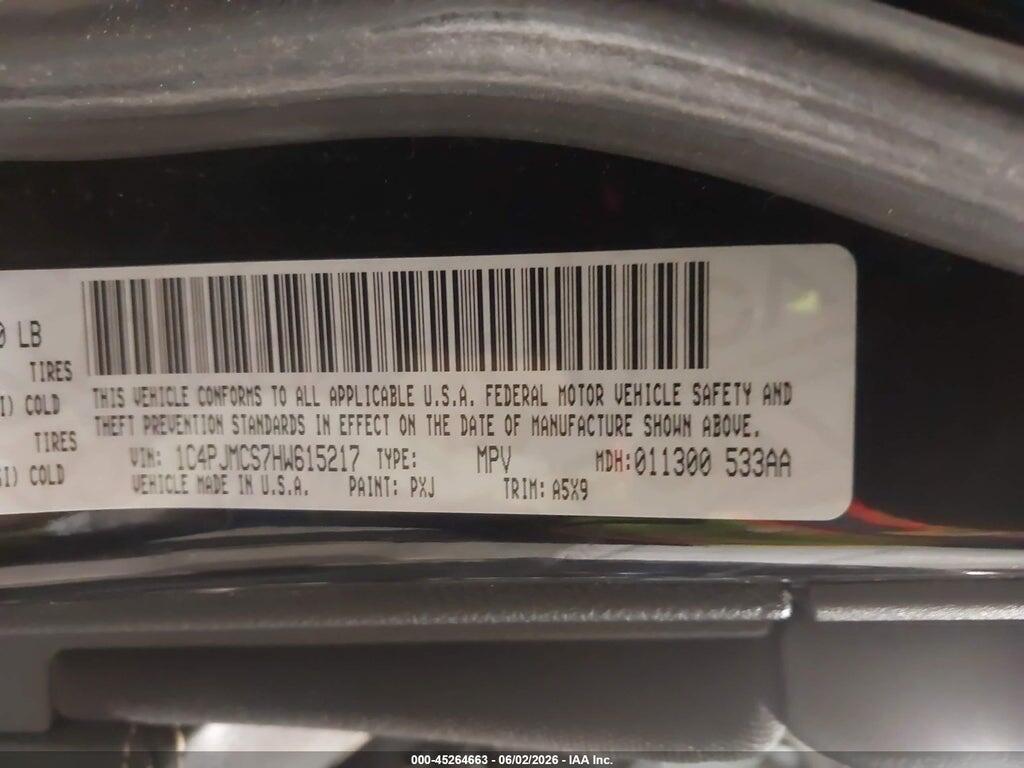 1C4PJMCS7HW615217 2017 JEEP CHEROKEE photo no. 9