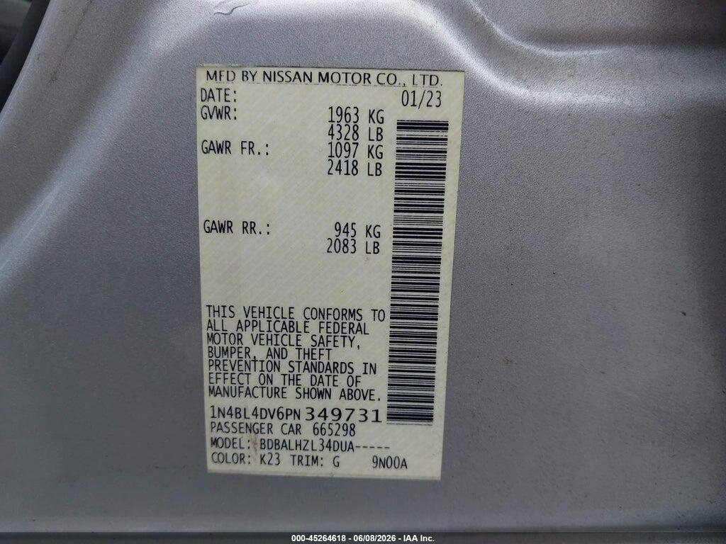 1N4BL4DV6PN349731 2023 NISSAN ALTIMA photo no. 9