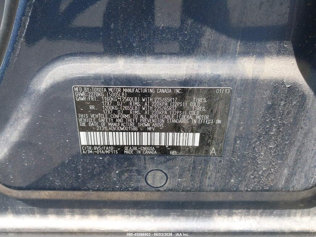 2T3YL4DV3DW001586 2013 TOYOTA RAV4 EV photo no. 9