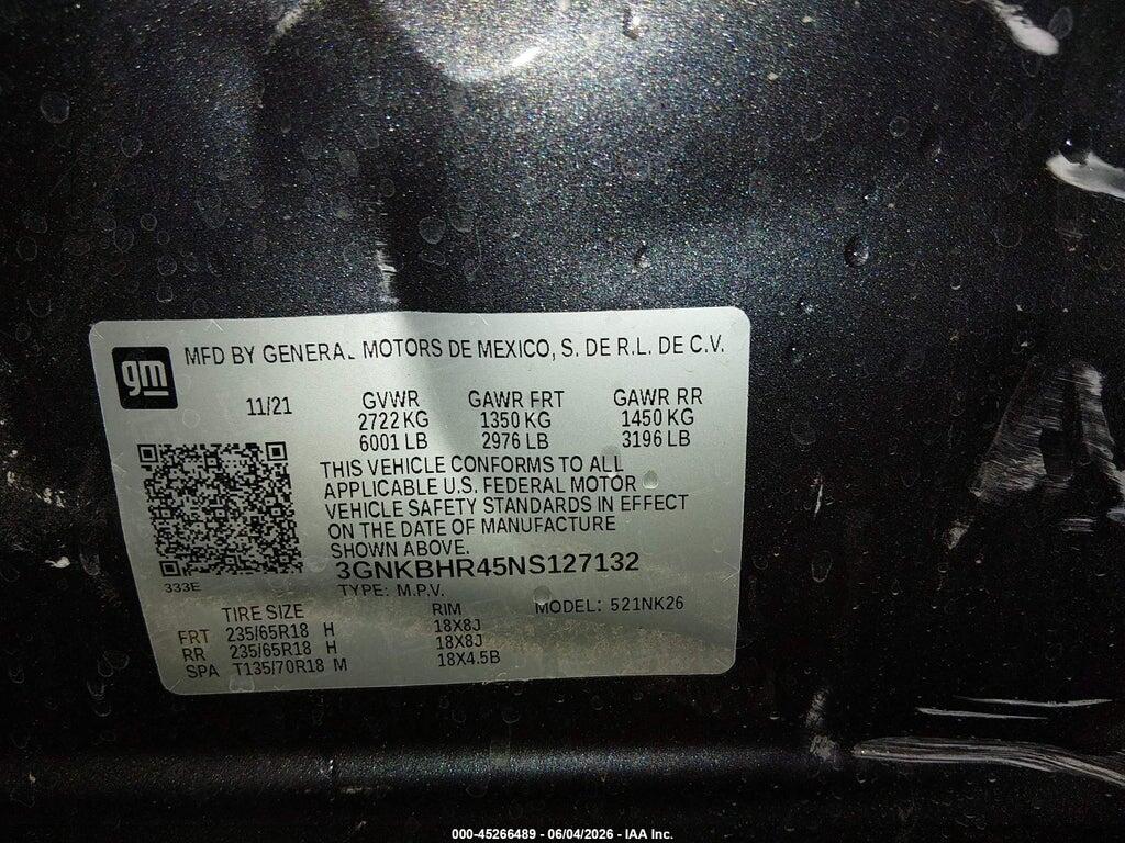 3GNKBHR45NS127132 2022 CHEVROLET BLAZER photo no. 9