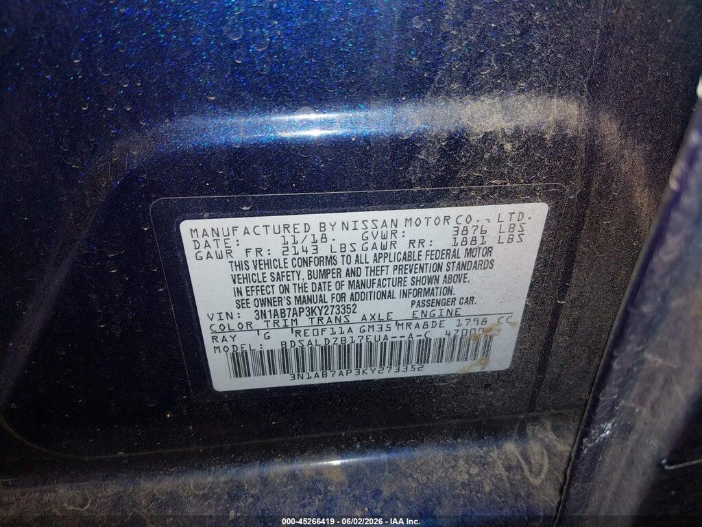 3N1AB7AP3KY273352 2019 NISSAN SENTRA photo no. 9