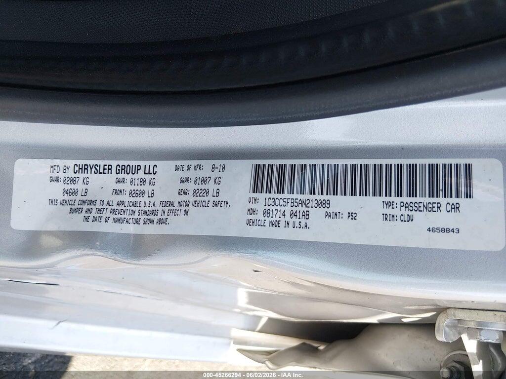 1C3CC5FB5AN213089 2010 CHRYSLER SEBRING photo no. 9