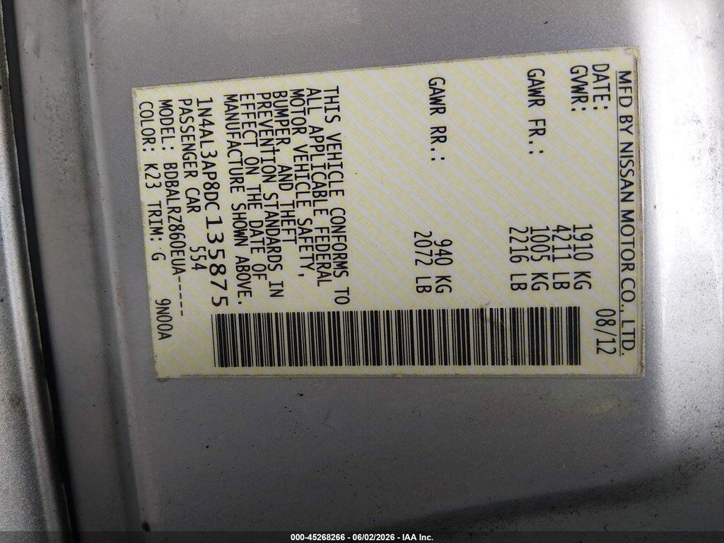 1N4AL3AP8DC135875 2013 NISSAN ALTIMA photo no. 9