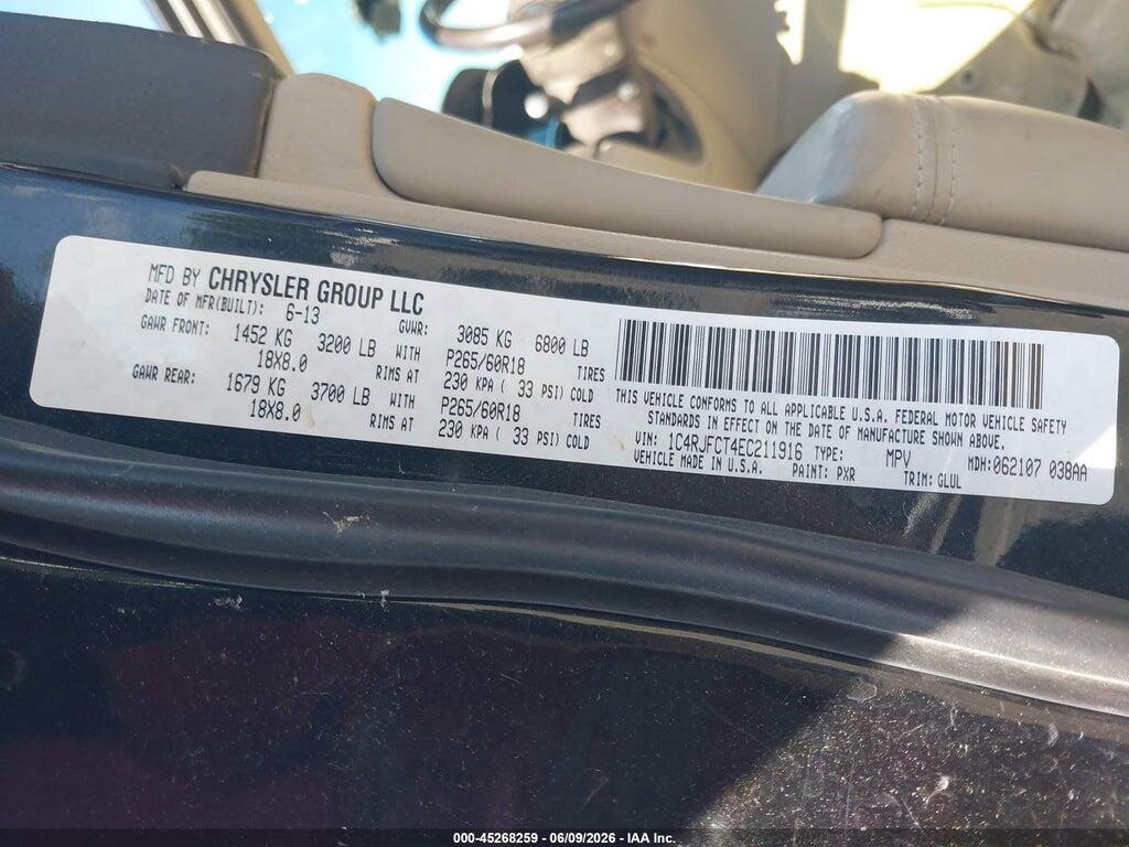 1C4RJFCT4EC211916 2014 JEEP GRAND CHEROKEE photo no. 9