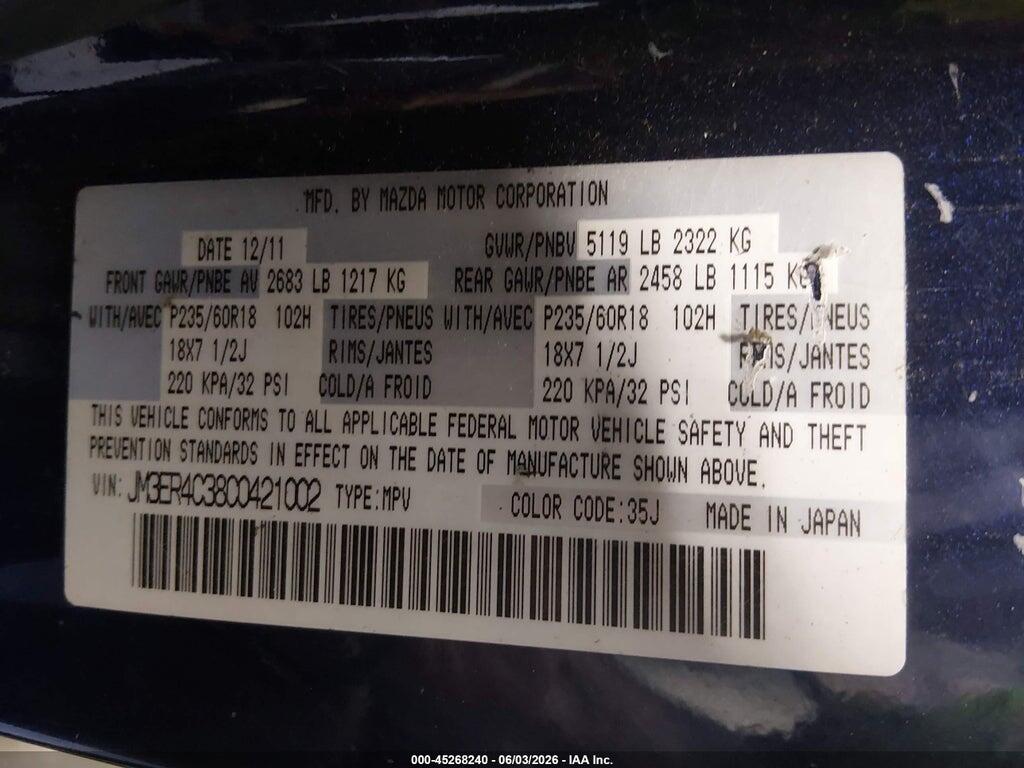 JM3ER4C38C0421002 2012 MAZDA CX-7 photo no. 9