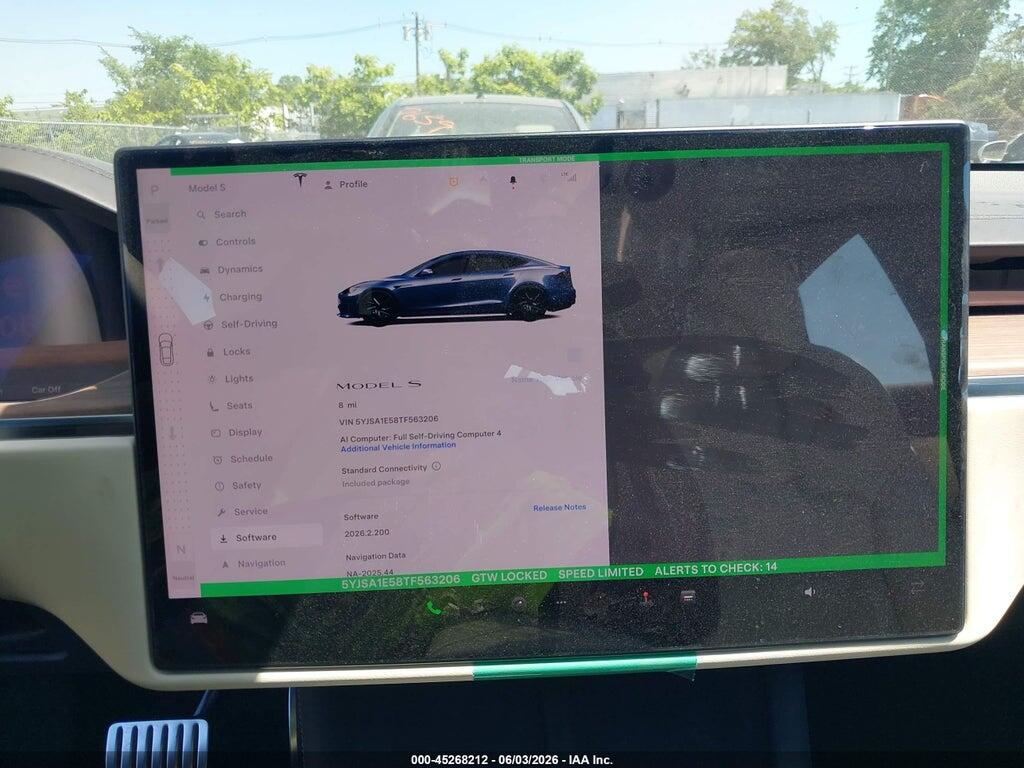 5YJSA1E58TF563206 2026 TESLA MODEL S photo no. 7