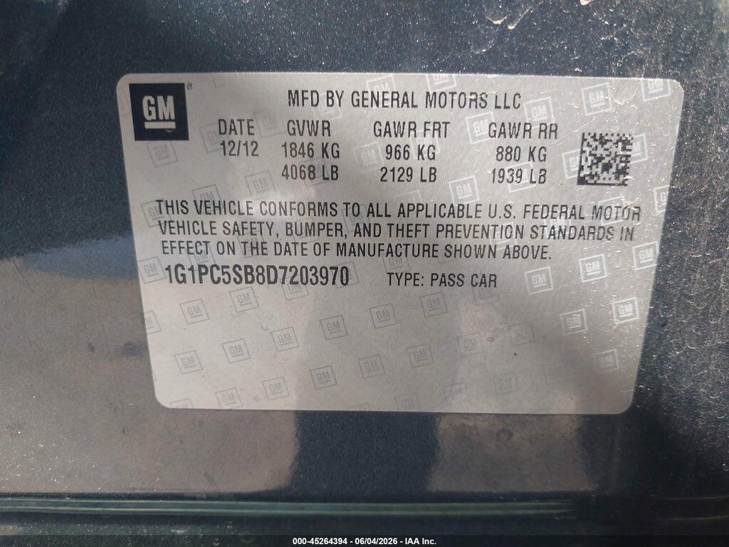 1G1PC5SB8D7203970 2013 CHEVROLET CRUZE photo no. 9