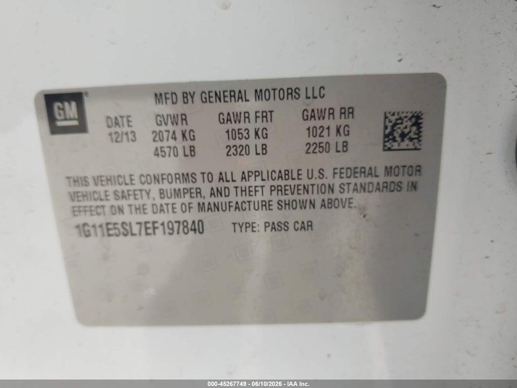 1G11E5SL7EF197840 2014 CHEVROLET MALIBU photo no. 9