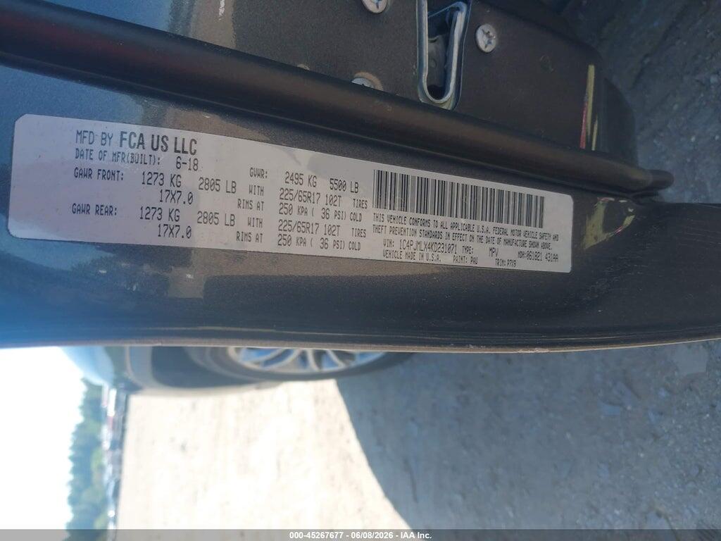 1C4PJMLX4KD231071 2019 JEEP CHEROKEE photo no. 9