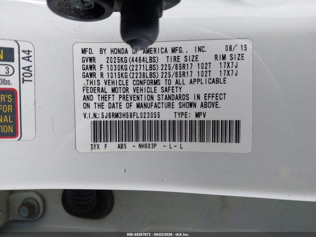 5J6RM3H58FL023055 2015 HONDA CR-V photo no. 9