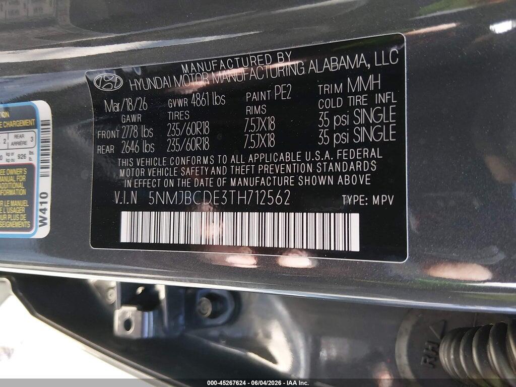 5NMJBCDE3TH712562 2026 HYUNDAI TUCSON photo no. 9