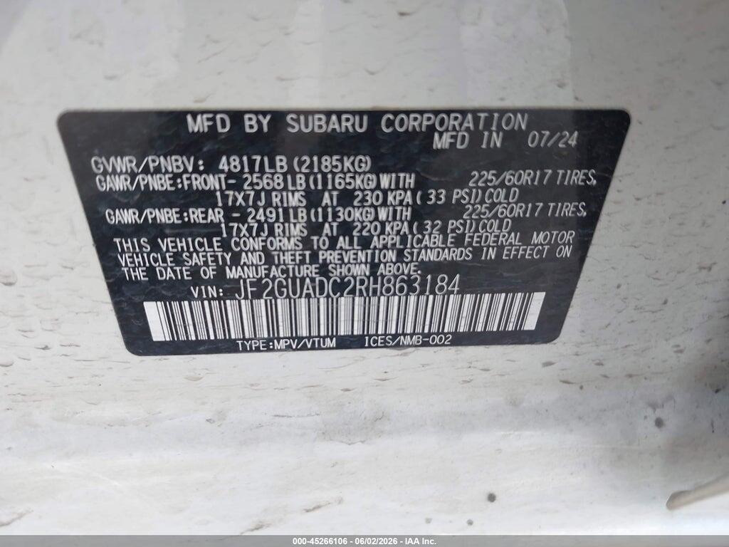 JF2GUADC2RH863184 2024 SUBARU CROSSTREK photo no. 9