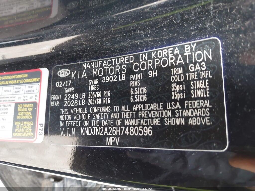 KNDJN2A26H7480596 2017 KIA SOUL photo no. 9