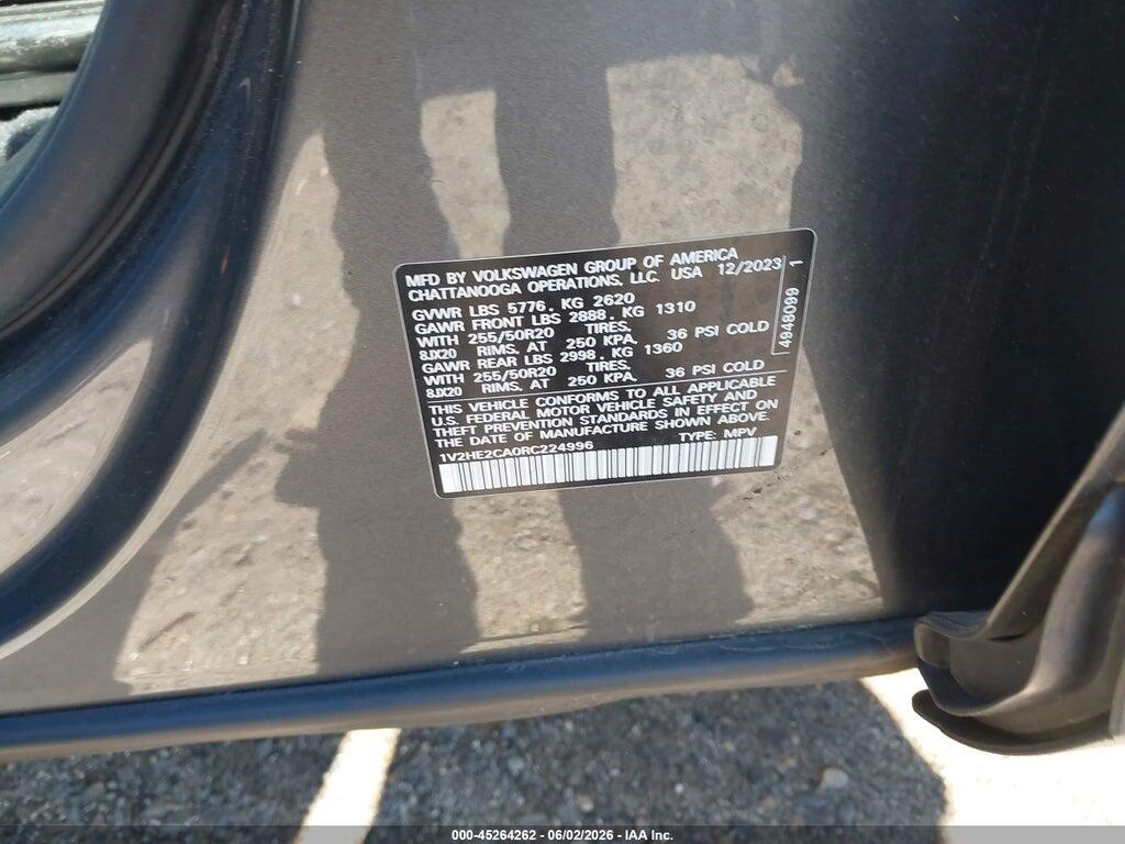 1V2HE2CA0RC224996 2024 VOLKSWAGEN ATLAS CROSS SPORT photo no. 9