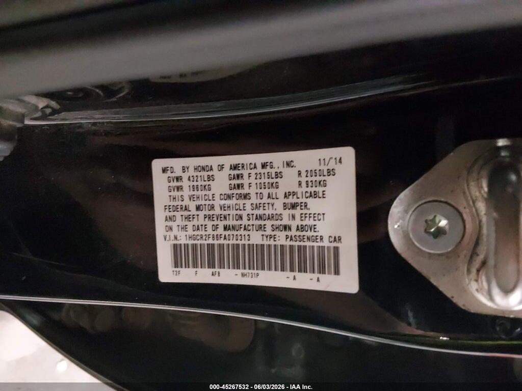 1HGCR2F86FA070313 2015 HONDA ACCORD photo no. 9