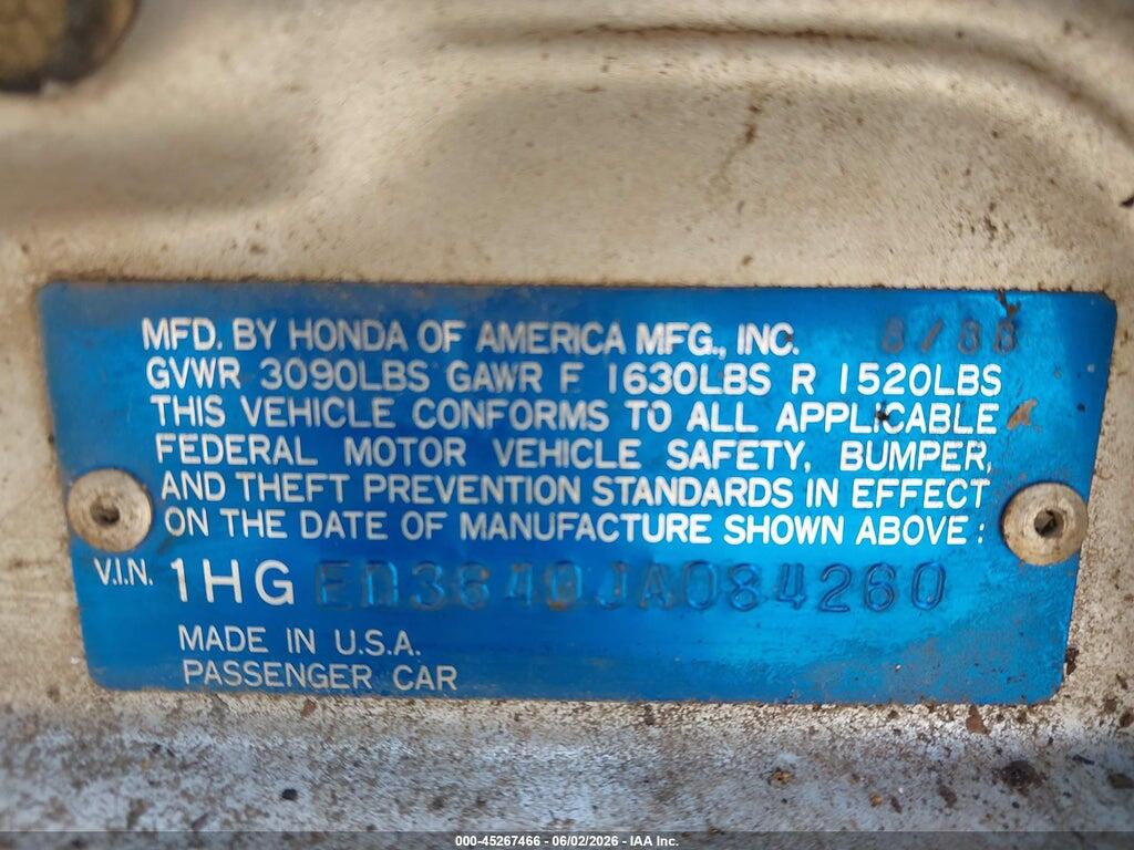 1HGED3640JA084260 1988 HONDA CIVIC photo no. 9