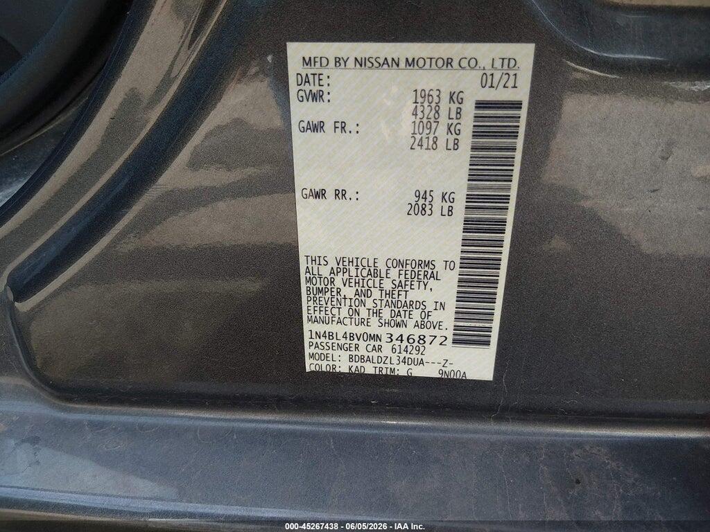 1N4BL4BV0MN346872 2021 NISSAN ALTIMA photo no. 9