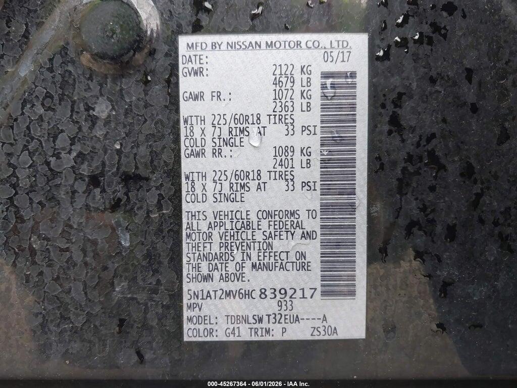 5N1AT2MV6HC839217 2017 NISSAN ROGUE photo no. 9
