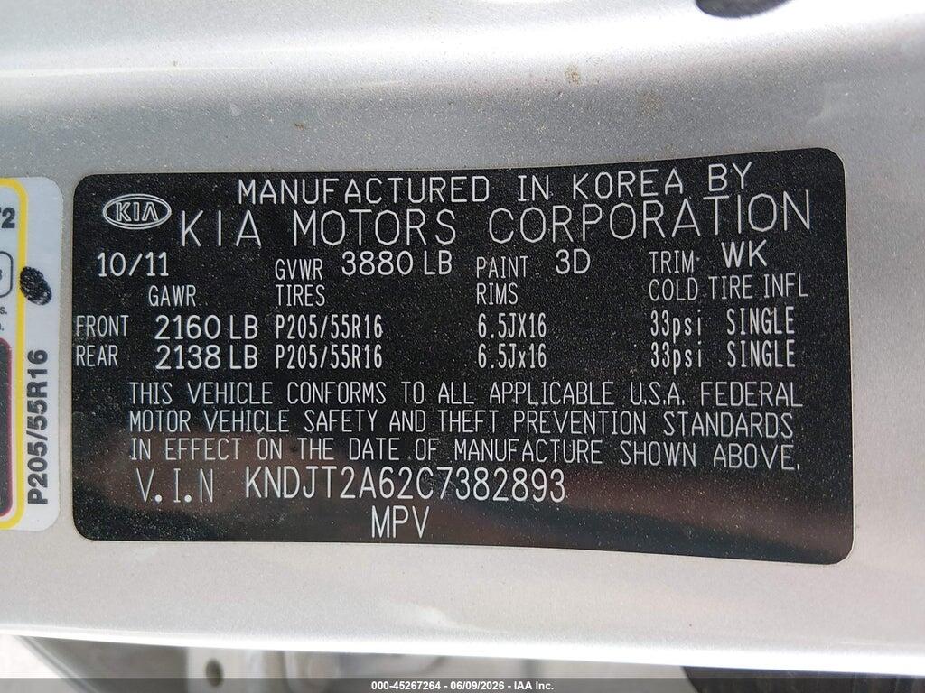 KNDJT2A62C7382893 2012 KIA SOUL photo no. 9