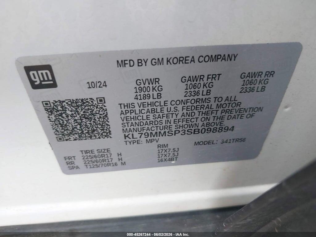 KL79MMSP3SB098894 2025 CHEVROLET TRAILBLAZER photo no. 9