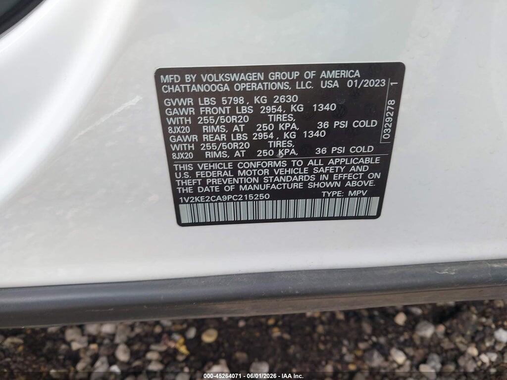 1V2KE2CA9PC215250 2023 VOLKSWAGEN ATLAS CROSS SPORT photo no. 9