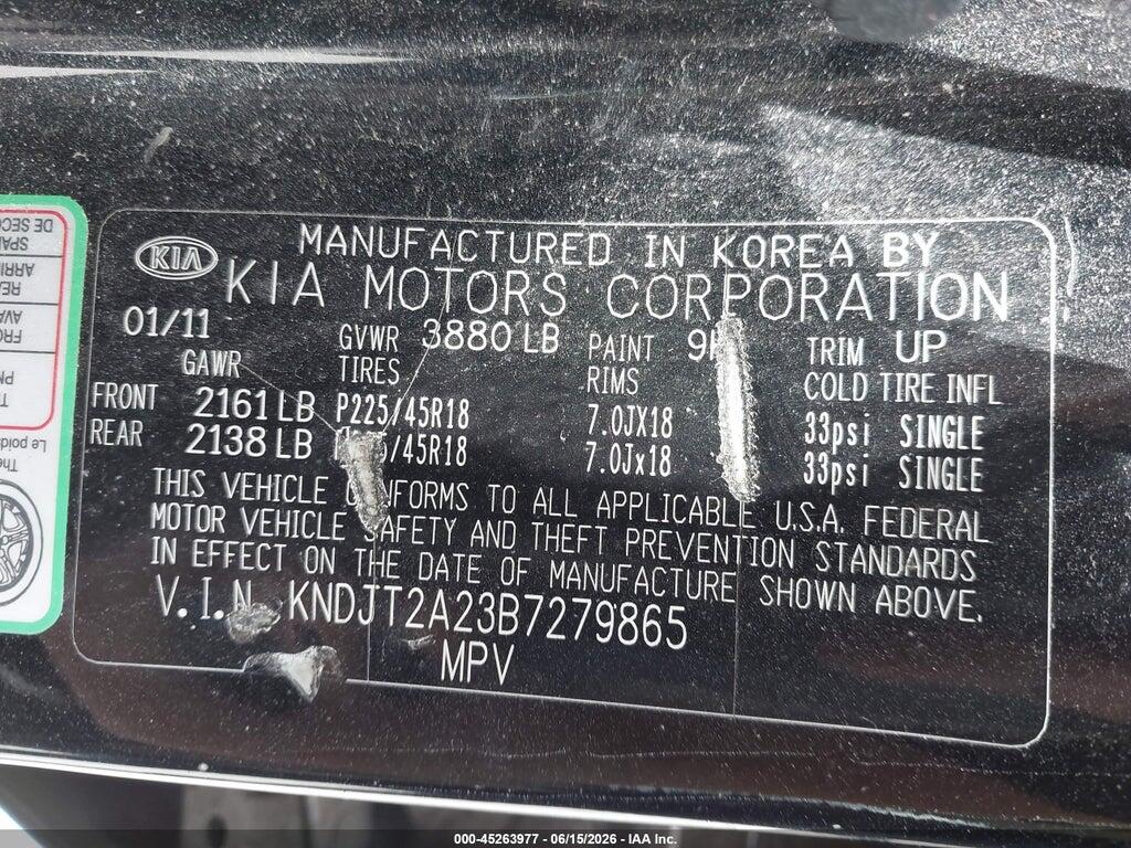 KNDJT2A23B7279865 2011 KIA SOUL photo no. 9