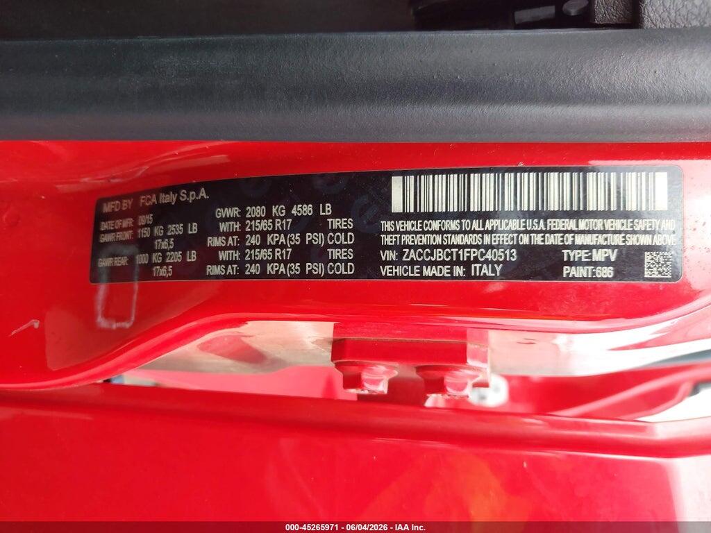 ZACCJBCT1FPC40513 2015 JEEP RENEGADE photo no. 9