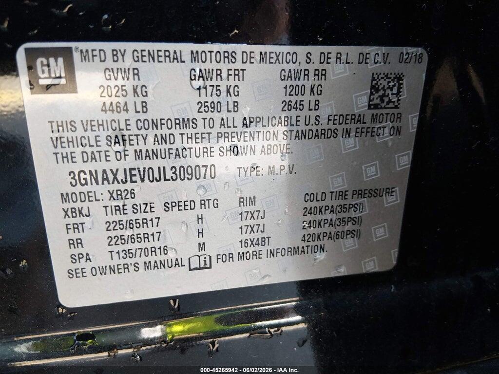 3GNAXJEV0JL309070 2018 CHEVROLET EQUINOX photo no. 9