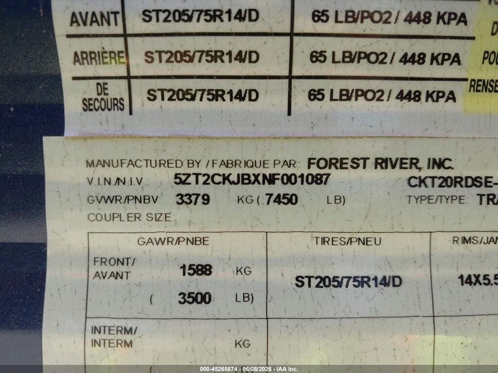 5ZT2CKJBXNF001087 2022 CHEROKEE OTHER photo no. 9