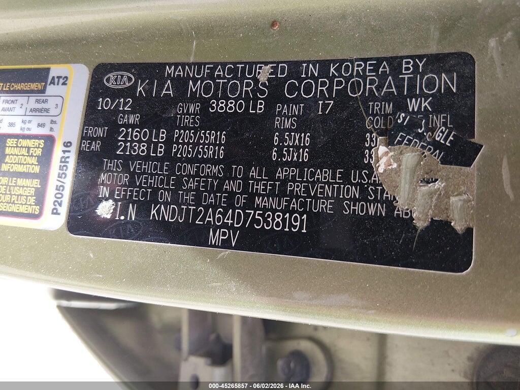 KNDJT2A64D7538191 2013 KIA SOUL photo no. 9