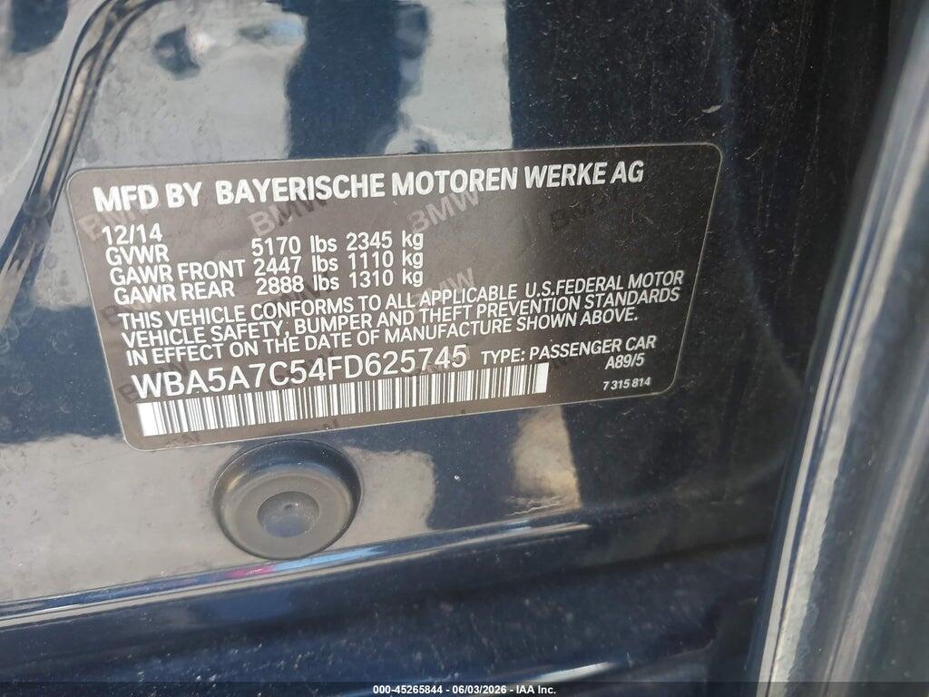 WBA5A7C54FD625745 2015 BMW 528I photo no. 9