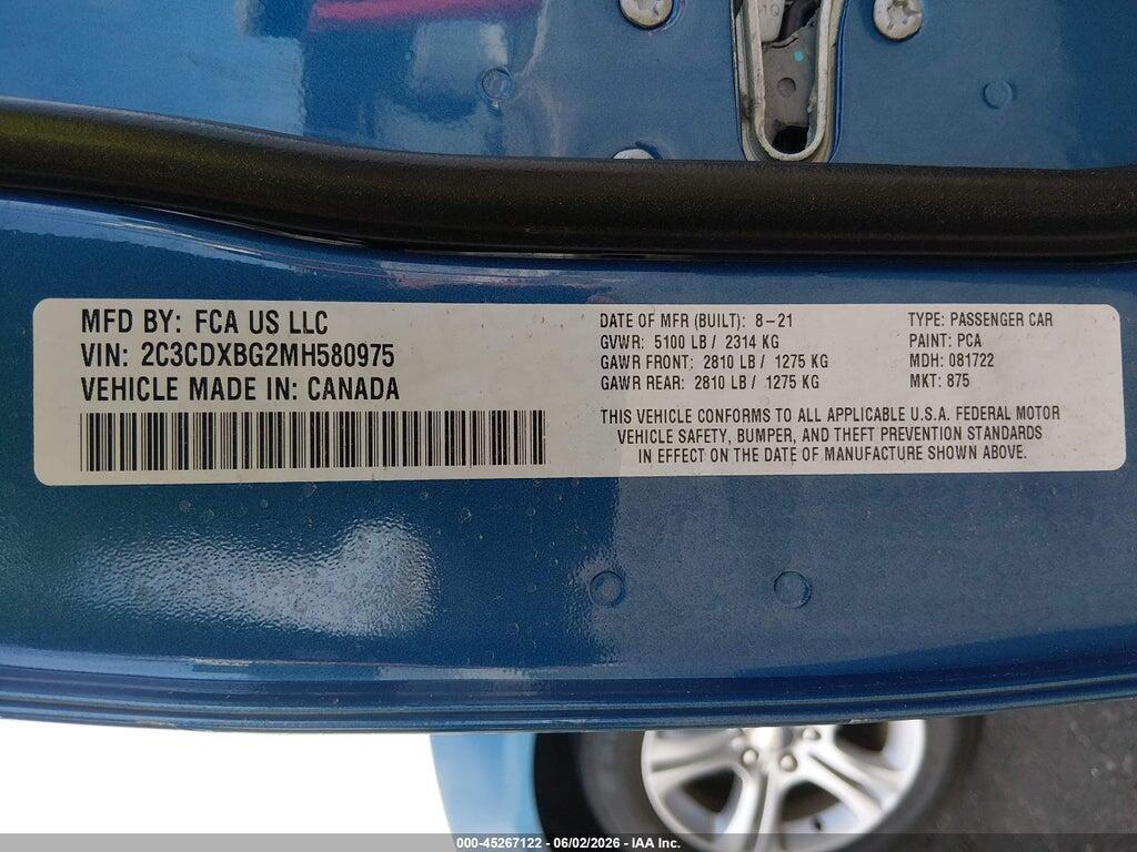 2C3CDXBG2MH580975 2021 DODGE CHARGER photo no. 9