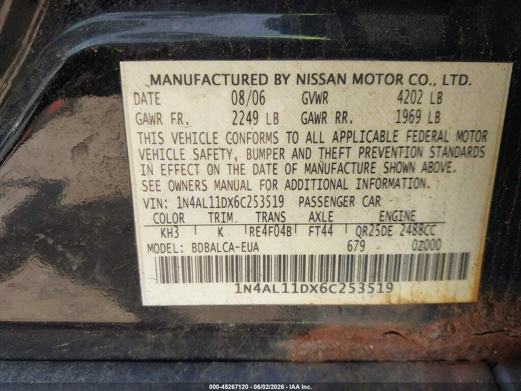 1N4AL11DX6C253519 2006 NISSAN ALTIMA photo no. 9
