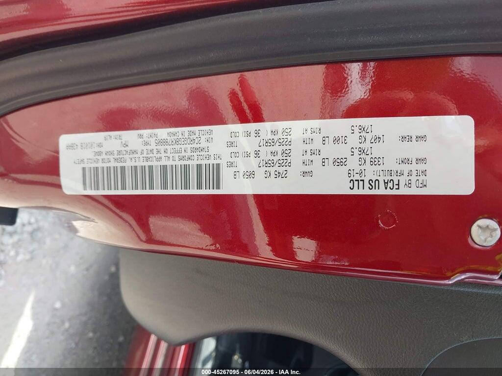 2C4RDGEG8KR788805 2019 DODGE GRAND CARAVAN photo no. 9