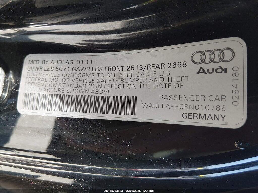 WAULFAFH0BN010786 2011 AUDI A5 photo no. 9