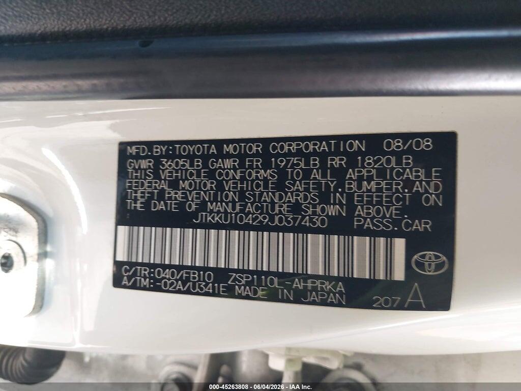 JTKKU10429J037430 2009 SCION XD photo no. 9